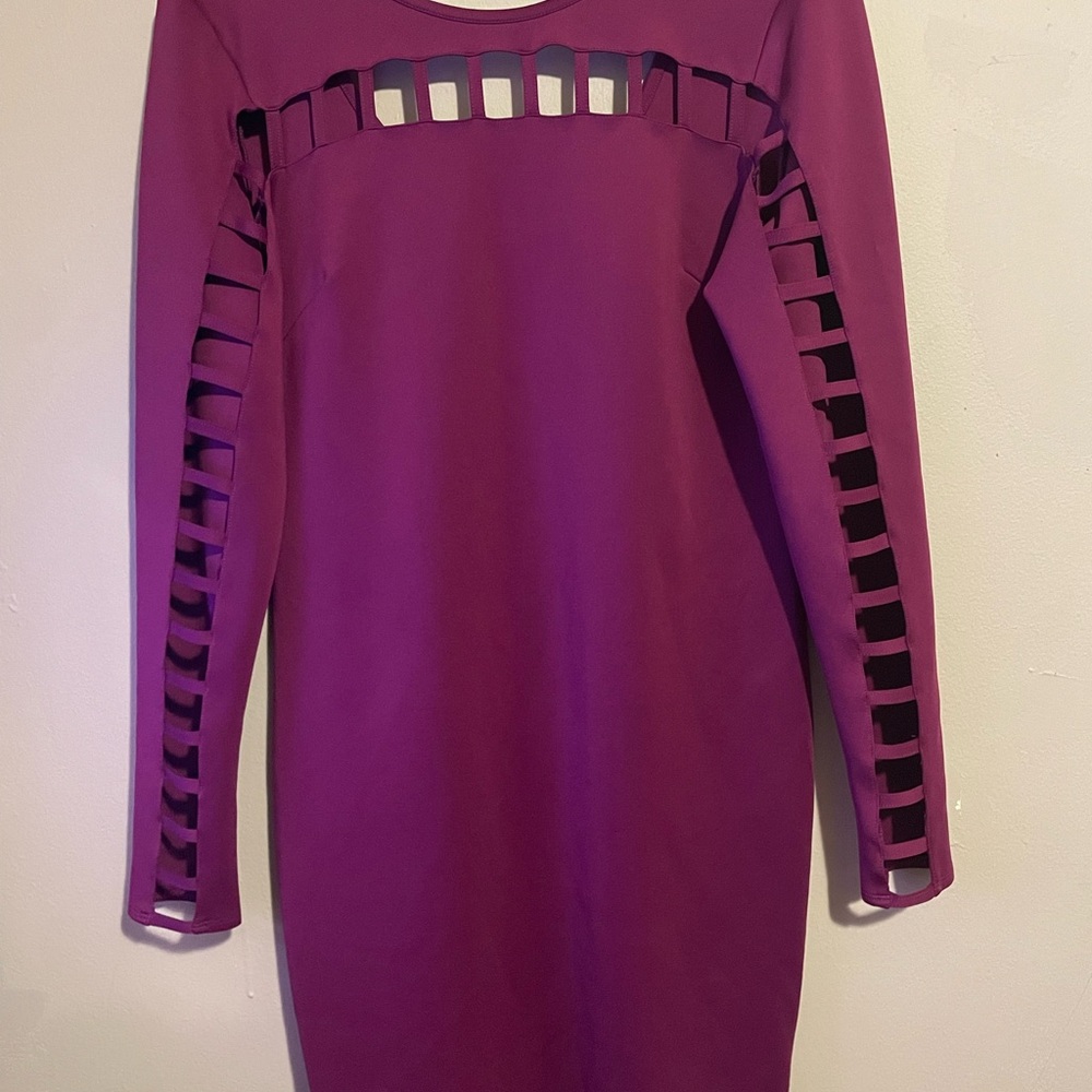 Nicki Minaj Purple Bodycon Long Sleeve Dress - Picture 1 of 2